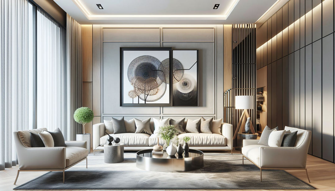 living room accent wall decor ideas - SI Art Avenue wall art