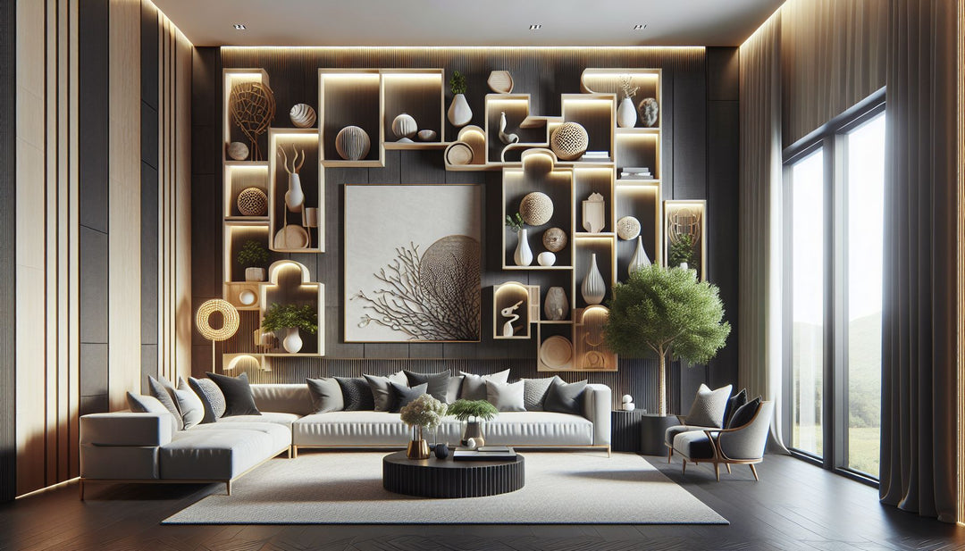 living room wall shelf decor ideas - SI Art Avenue wall art