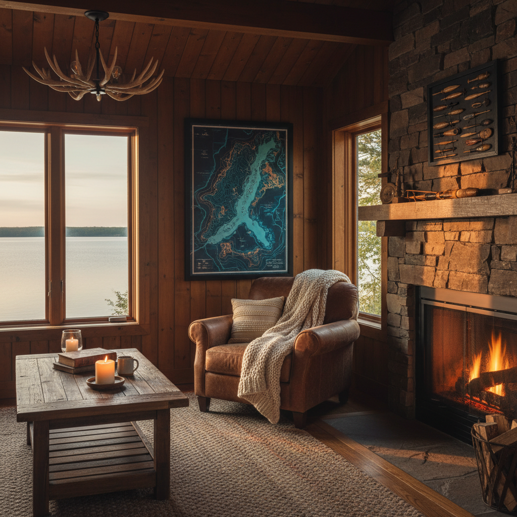 Lake Map Wall Art