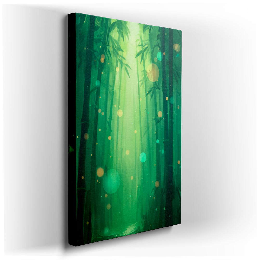 Lush bamboo forest canvas wall art creating a serene, nature-inspired aesthetic for modern wall decor.
