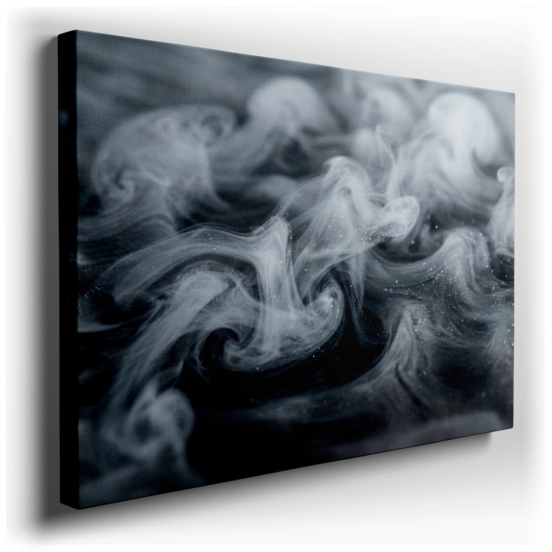 Abstract wall art featuring swirling smoke patterns, creating a modern and elegant piece of canvas wall art.