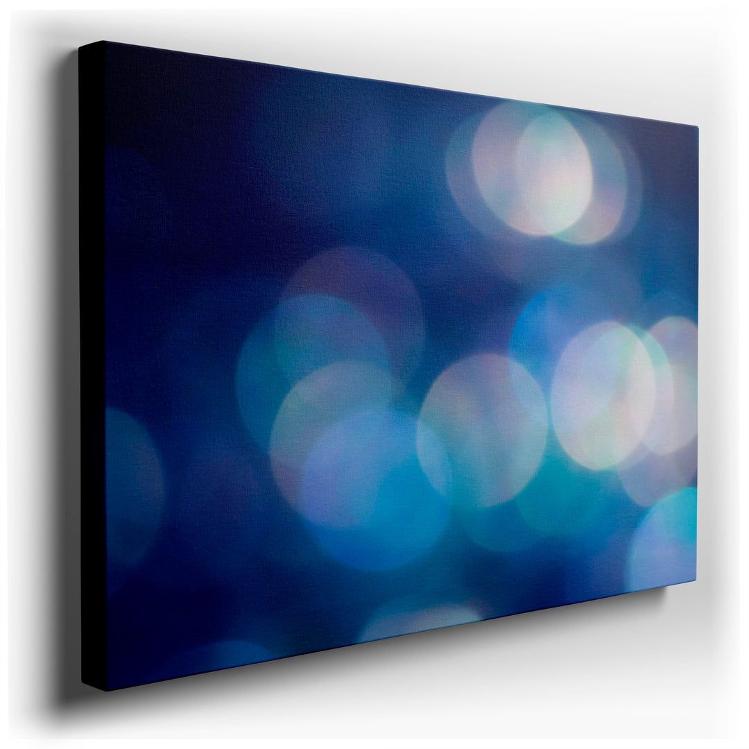 Abstract bokeh wall art in shades of blue, creating a soft and dreamy atmosphere. Modern wall decor for any living space.