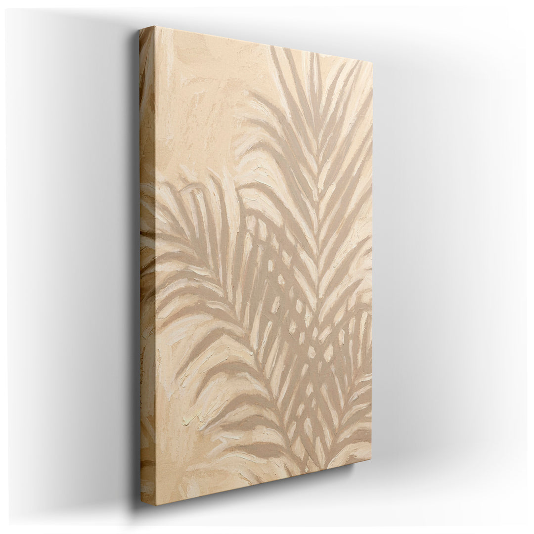 Neutral palm leaves wall art showcasing an organic, calming botanical design in light, earthy tones, perfect wall decor.