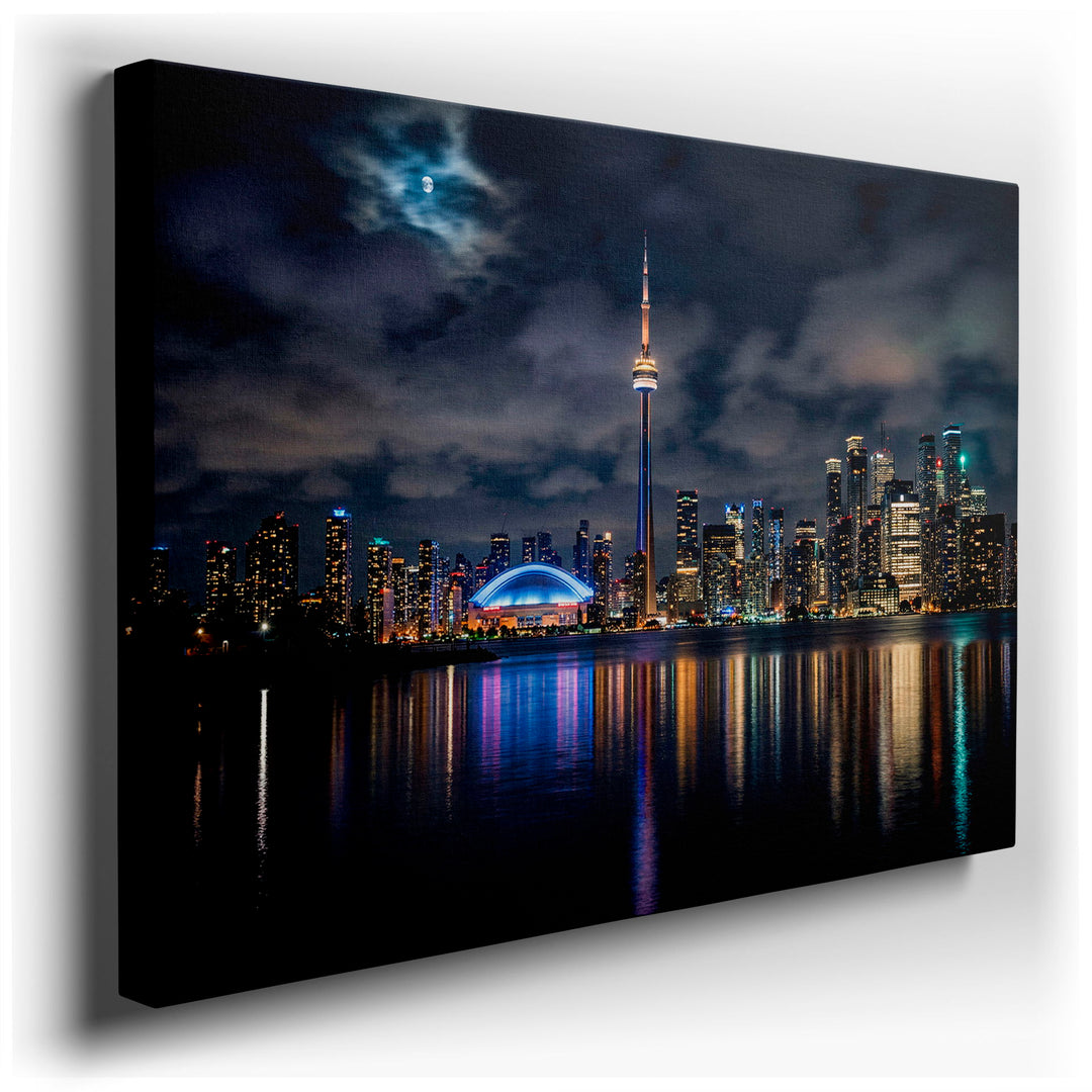 Toronto Skyline Night Wall Art - Modern Cityscape Decor — Premium Canvas Wall Art | SI Art Avenue