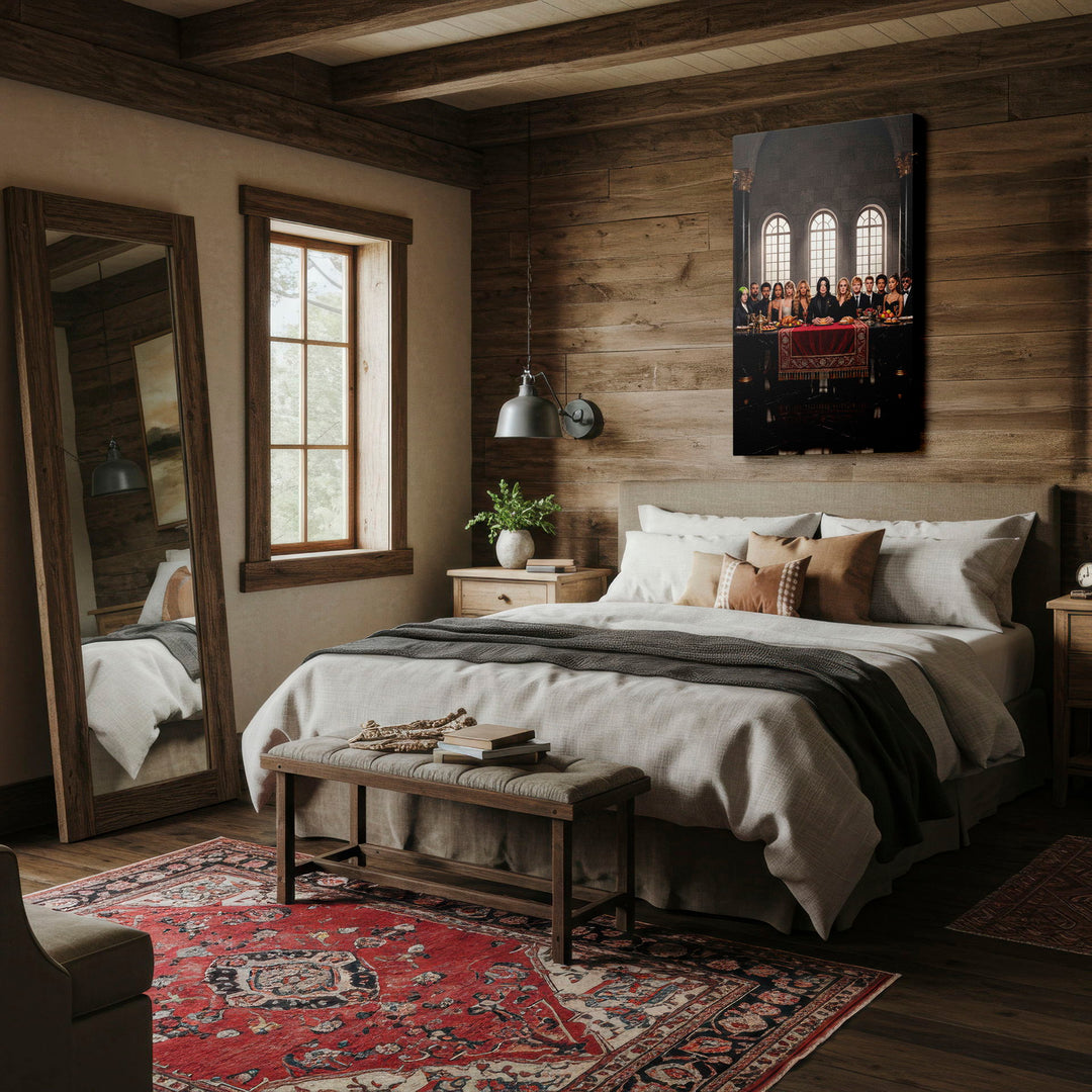 Stained Glass Autumn Landscape - Colorful Trees Canvas Wall Art — Premium Canvas Wall Art | SI Art Avenue