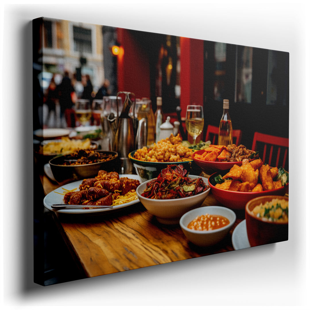canvas print on wrapped canvas for wall decor – This wall art is a captivating visual feast that celebrates the rich culinary heritage of Chinese cuisine. It depicts an...