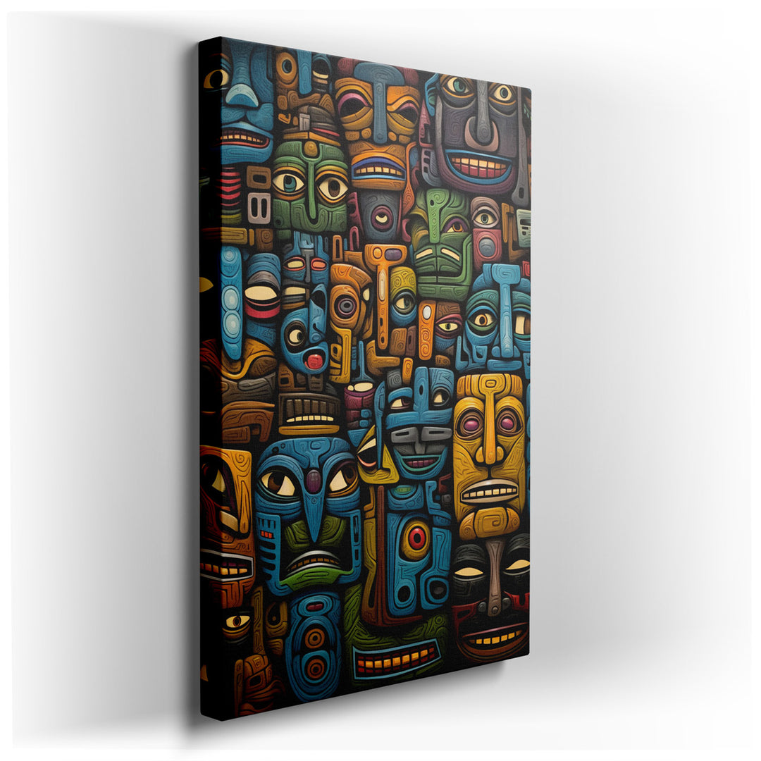 canvas print on wrapped canvas for wall decor – This captivating wall art is a masterful celebration of diversity and artistic expression, rendered through a vibrant mo...