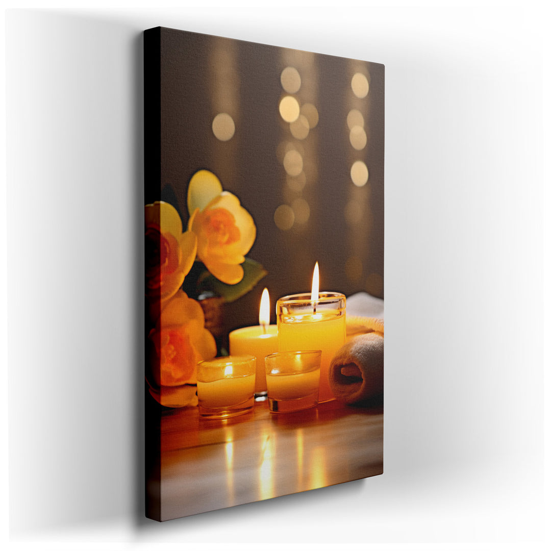 canvas print on wrapped canvas for wall decor – This enchanting wall art, a true embodiment of joy and warmth, features a captivating scene of vibrant yellow flowers, e...