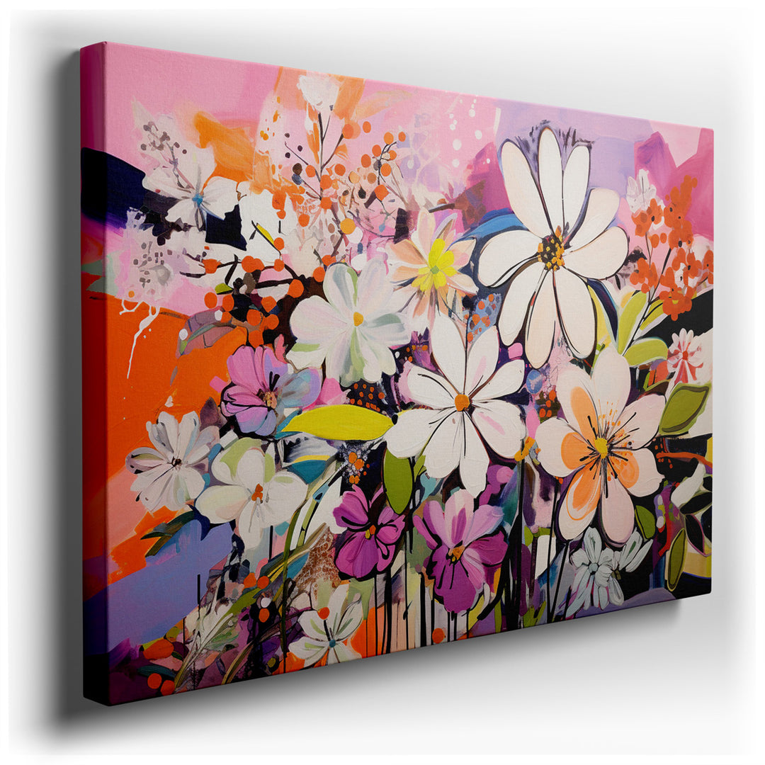 canvas print on wrapped canvas for wall decor – This captivating wall art is a true celebration of nature's beauty, featuring a vibrant composition that brings the esse...
