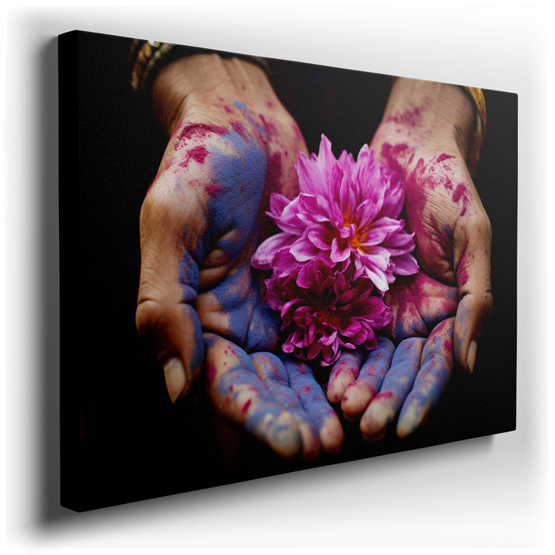 canvas print on wrapped canvas for wall decor – This captivating wall art is a vibrant celebration of color and culture, masterfully capturing a moment of joy and festi...