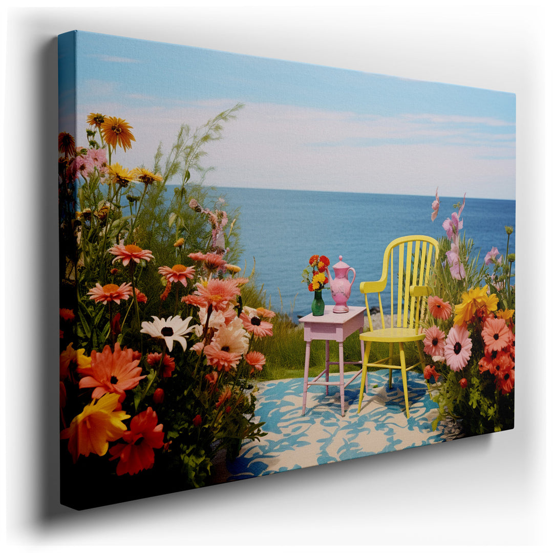 canvas print on wrapped canvas for wall decor – This enchanting wall art captures the essence of a serene coastal retreat, ideal for enhancing any living space with its...