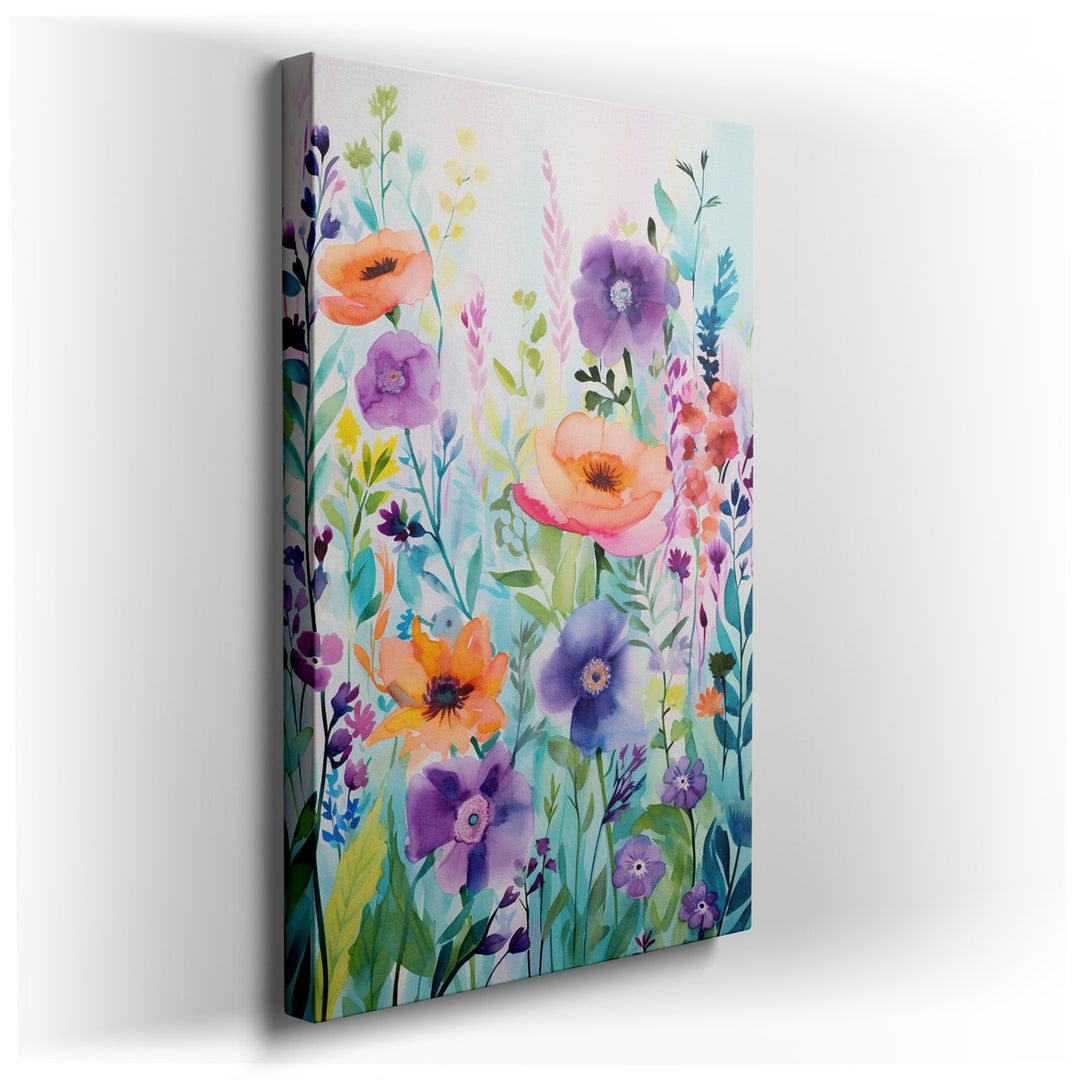 canvas print on wrapped canvas for wall decor – This exquisite wall art, a masterful composition of a vibrant garden scene, is a celebration of nature's splendor, metic...