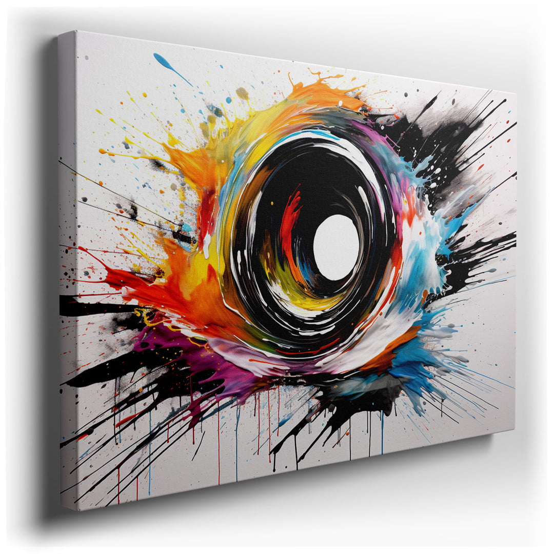 canvas print on wrapped canvas for wall decor – This wall art is a mesmerizing masterpiece of abstract art, characterized by a bold swirl of colors that dynamically ble...