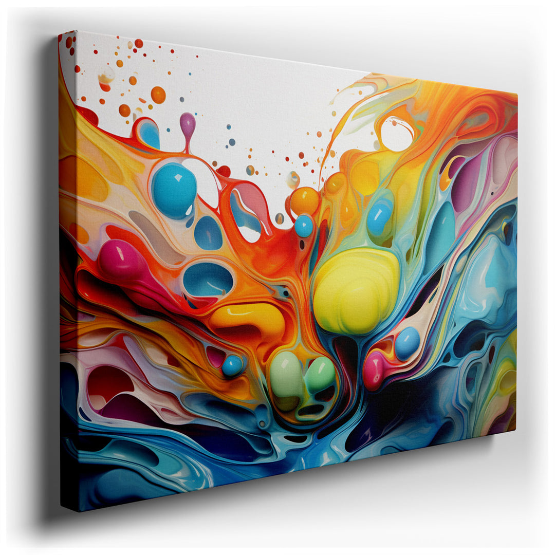 canvas print on wrapped canvas for wall decor – This enchanting abstract wall art is a true feast for the eyes, characterized by its vibrant explosion of colors and dyn...