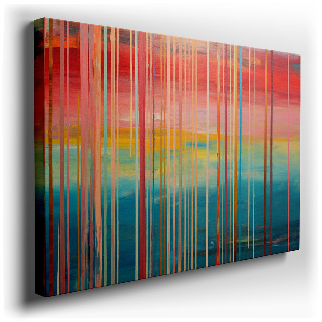 canvas print on wrapped canvas for wall decor – This captivating abstract wall art is a masterful display of artistic expression and vibrant color dynamics that immedia...