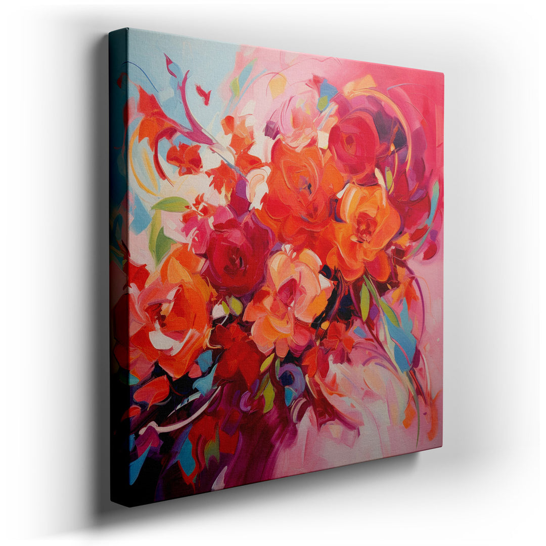 canvas print on wrapped canvas for wall decor – This wall art, a captivating display of floral artistry, is a masterpiece that commands attention and admiration. It fea...