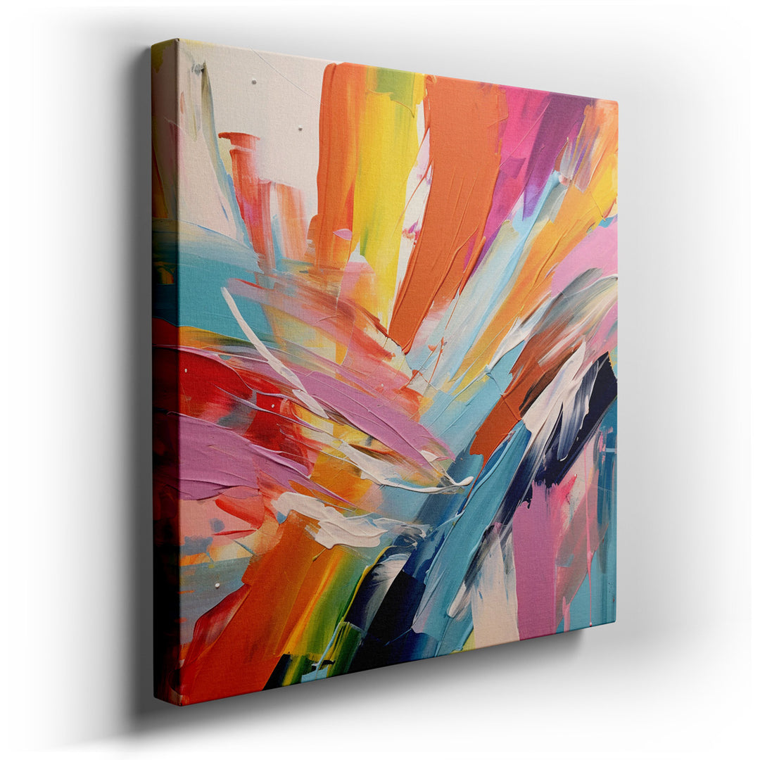 canvas print on wrapped canvas for wall decor – This wall art is a captivating masterpiece of abstract art, characterized by its vibrant and energetic brushstrokes that...