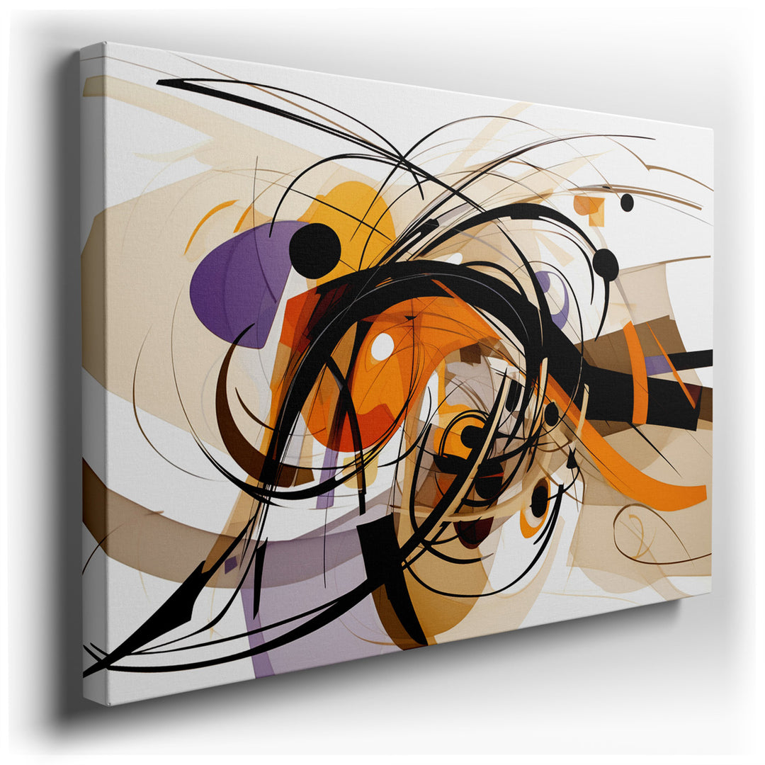 canvas print on wrapped canvas for wall decor – This wall art is a captivating example of modern abstract art, characterized by its vibrant use of colors and fluid, dyn...