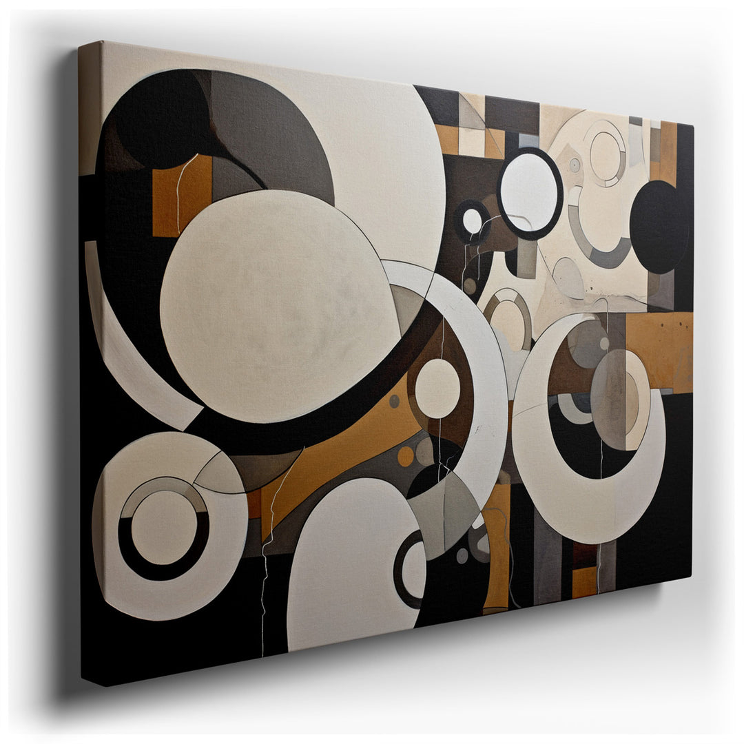 canvas print on wrapped canvas for wall decor – This captivating abstract wall art is a masterful display of geometric precision and creative expression, making it an i...