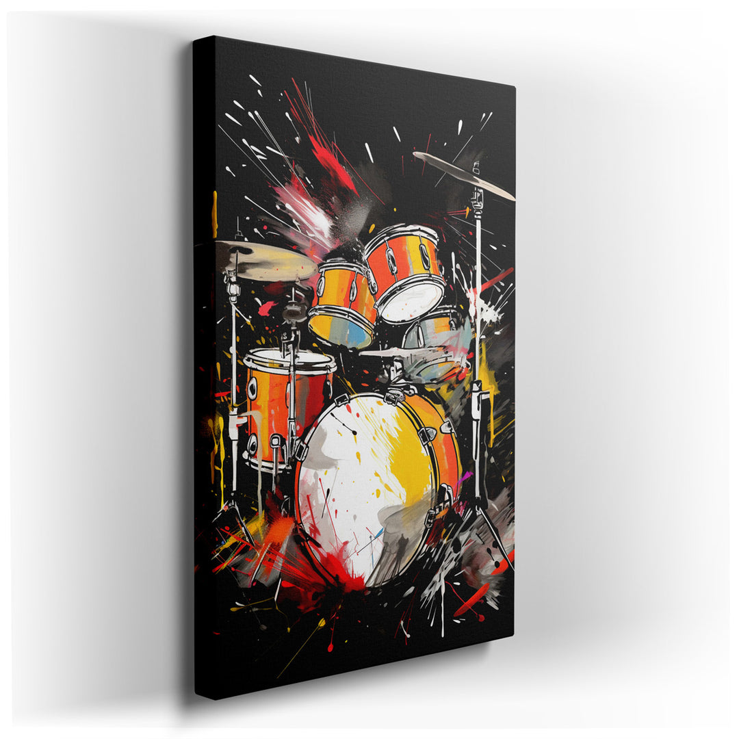 canvas print on wrapped canvas for wall decor – This wall art is a captivating visual symphony, a vibrant abstract artwork that masterfully captures the essence of musi...