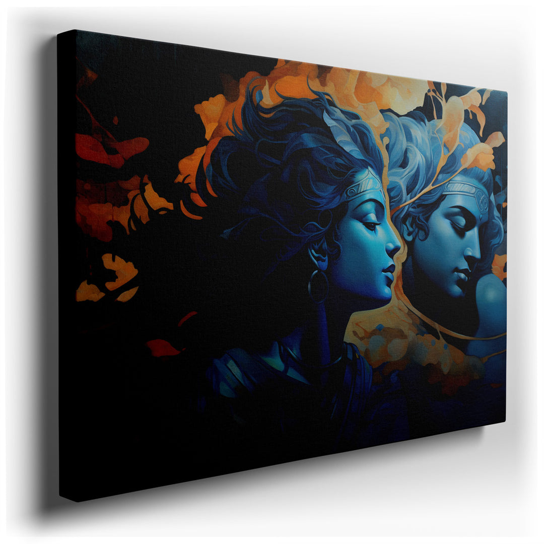 canvas print on wrapped canvas for wall decor – This wall art, a mesmerizing abstract portrait of a woman, is a profound exploration of duality and introspection, artic...