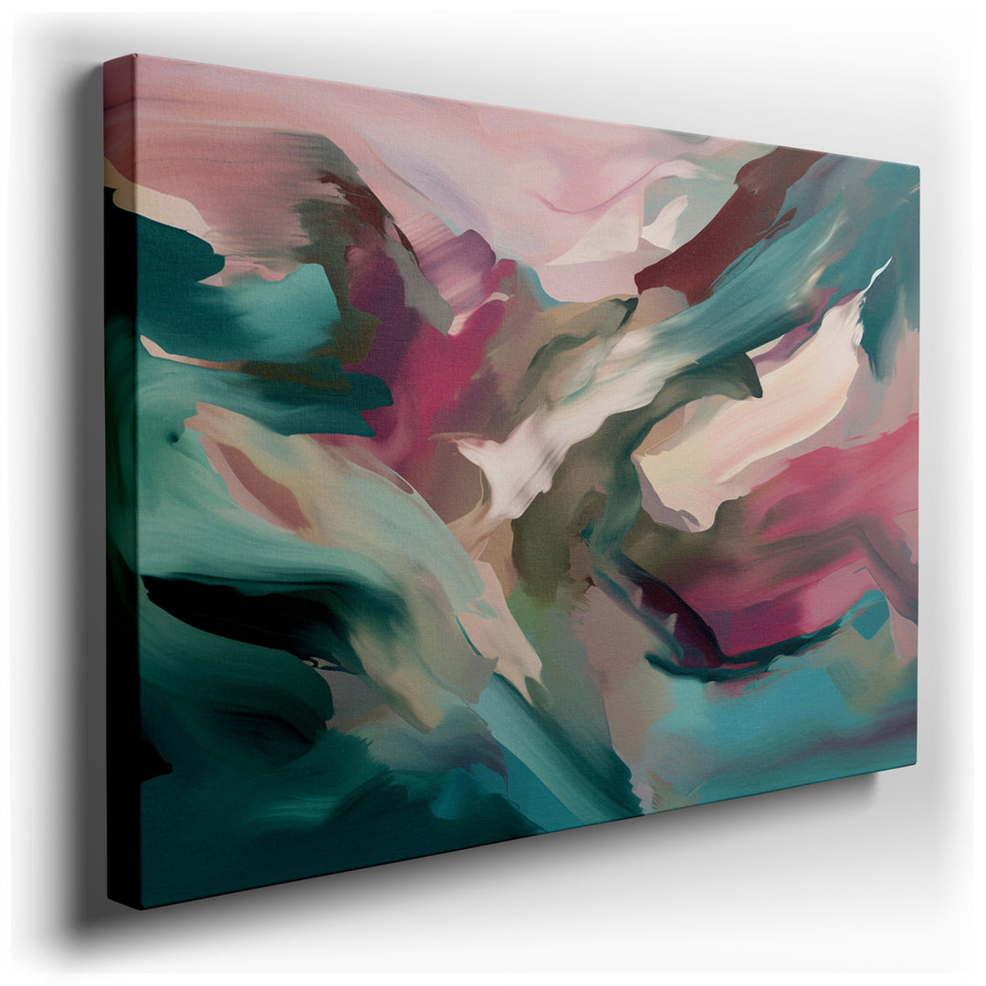 canvas print on wrapped canvas for wall decor – This wall art is a captivating masterpiece of abstract art, characterized by its vibrant and dynamic array of colors and...