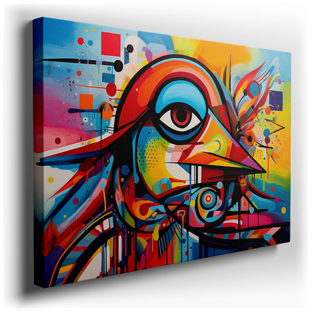 canvas print on wrapped canvas for wall decor – This wall art is a captivating piece that masterfully blends the natural world with abstract artistry, creating a vibran...