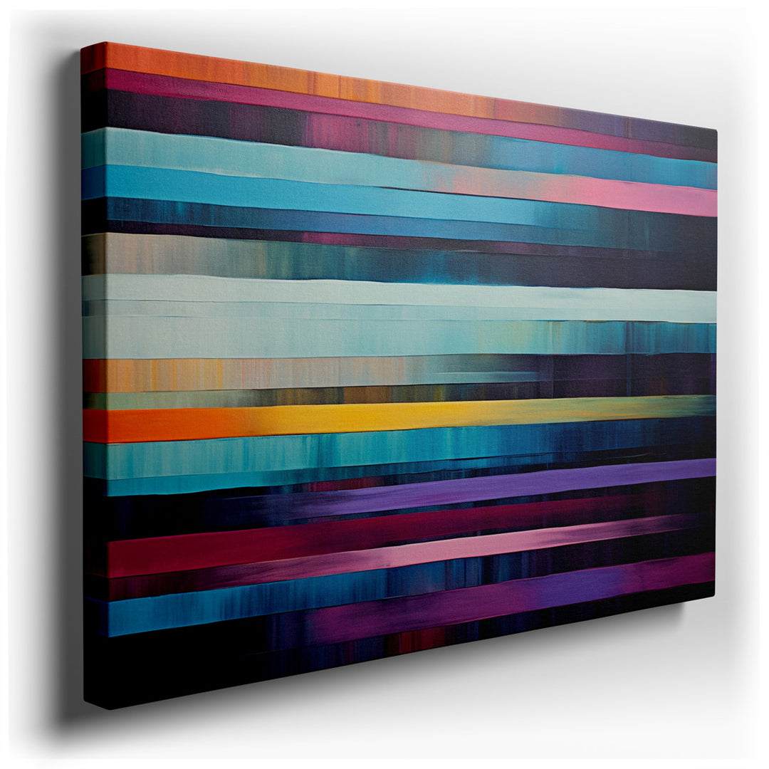 canvas print on wrapped canvas for wall decor – This exquisite wall art is a masterful representation of abstract art, where the artist has skillfully employed horizont...