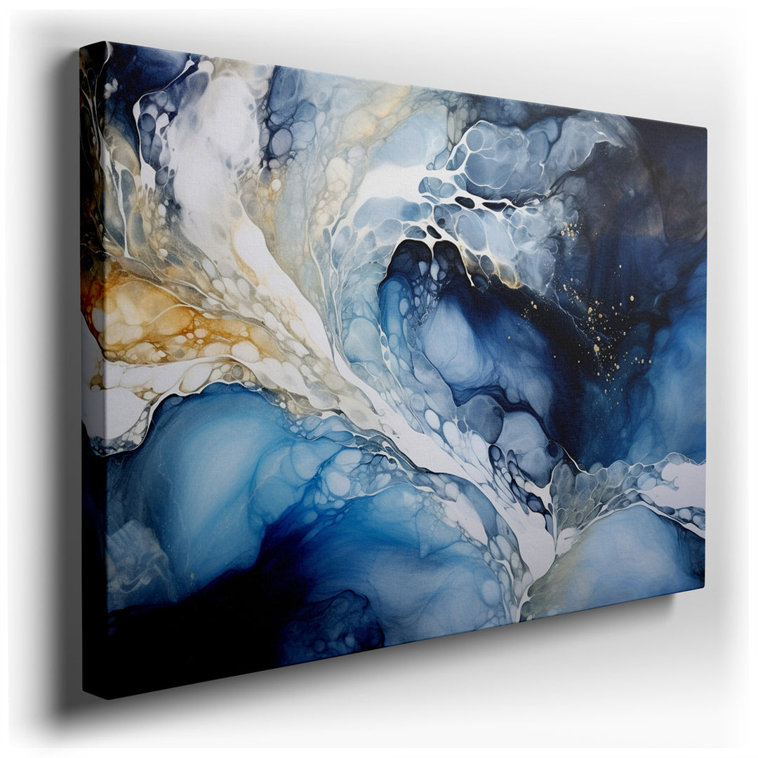 canvas print on wrapped canvas for wall decor – This exquisite abstract wall art is a masterful composition that captures the essence of tranquility and fluidity throug...
