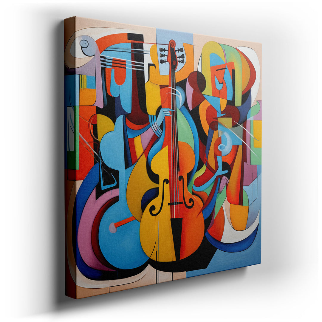 canvas print on wrapped canvas for wall decor – This exquisite wall art is a masterful representation of the dynamic and spirited essence of music, captured through an...