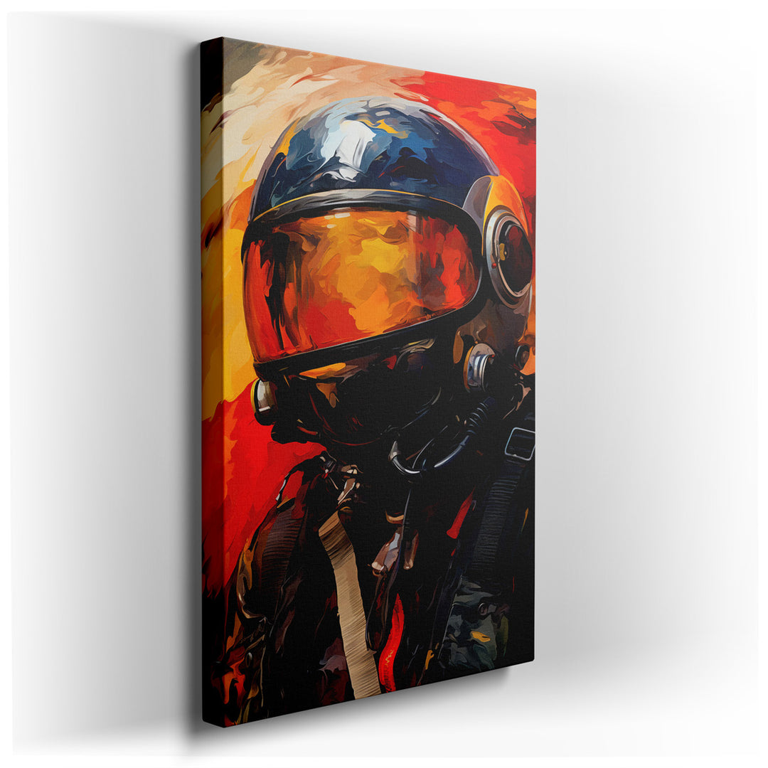 canvas print on wrapped canvas for wall decor – This wall art is a striking visual feast that captures the essence of futuristic aviation and the boundless spirit of ex...