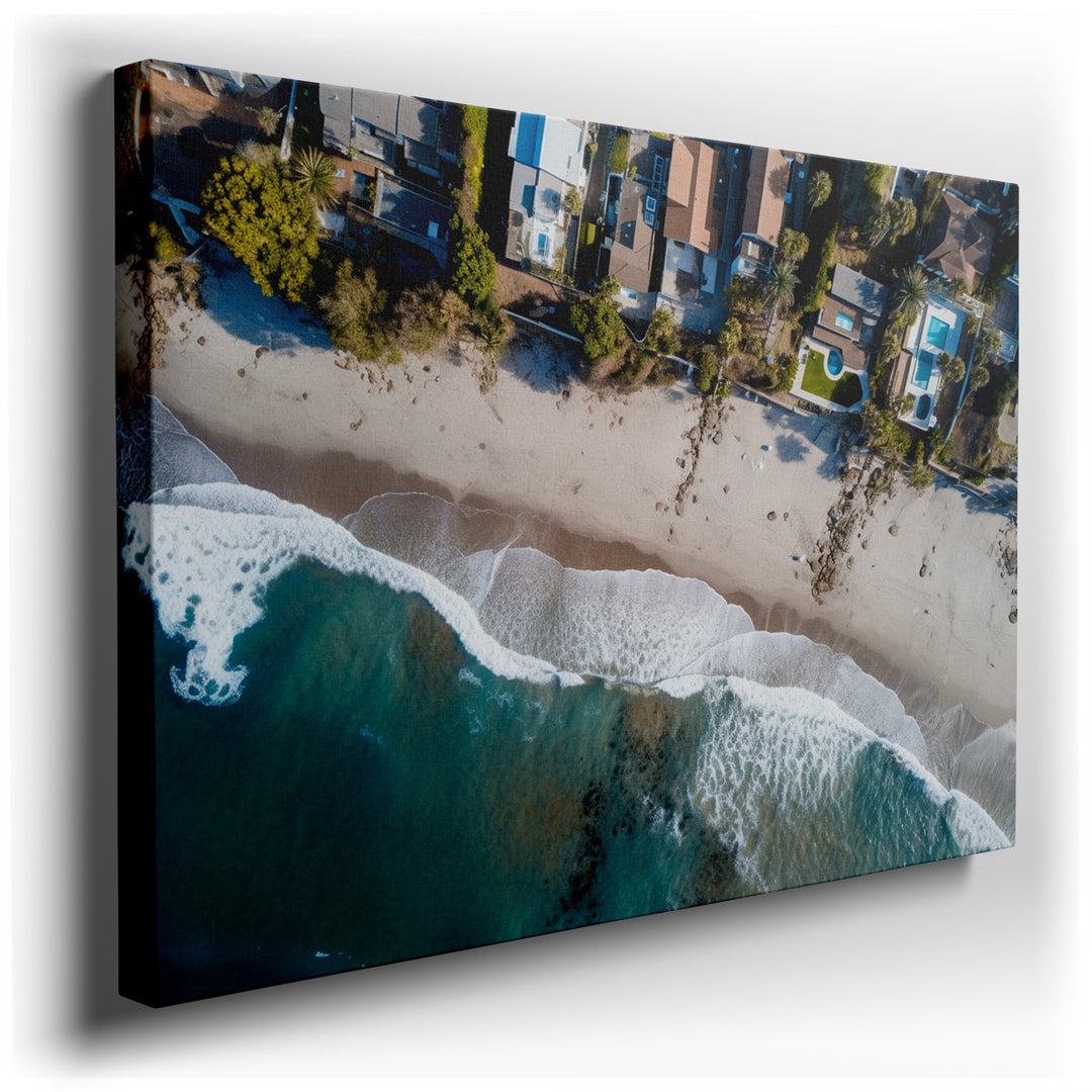 canvas print on wrapped canvas for wall decor – This aerial photograph captures a stunning scene that is both tranquil and inviting, making it an ideal artwork to enhan...
