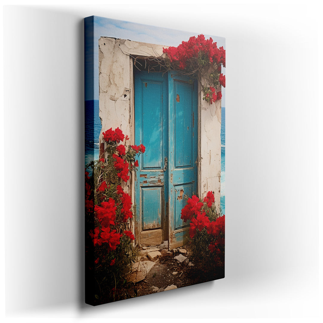 canvas print on wrapped canvas for wall decor – This captivating wall art presents a picturesque scene that masterfully blends the rustic charm of architecture with the...