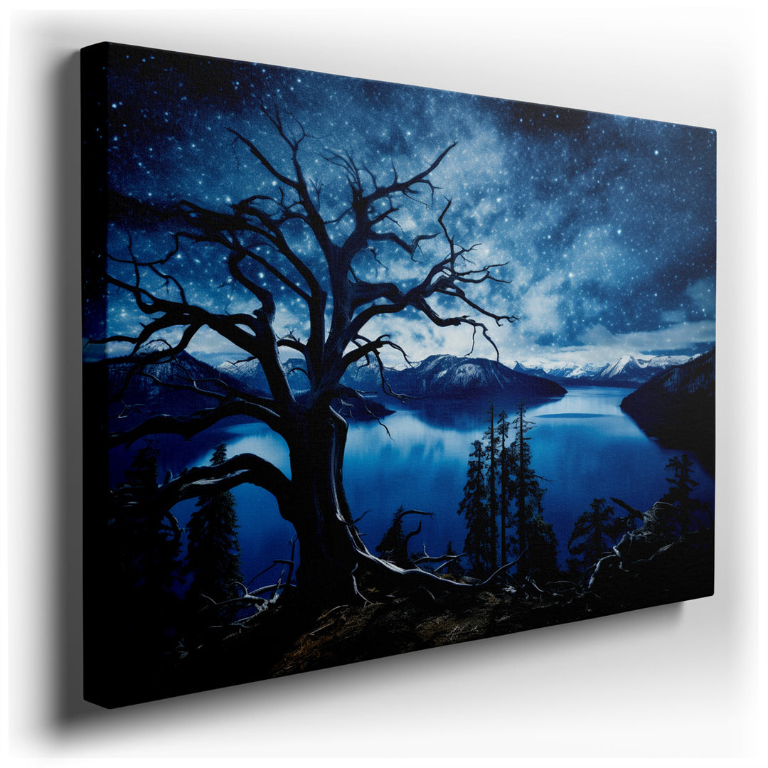 canvas print on wrapped canvas for wall decor – This wall art captures a mesmerizing scene that is both evocative and deeply serene, making it a perfect addition to any...