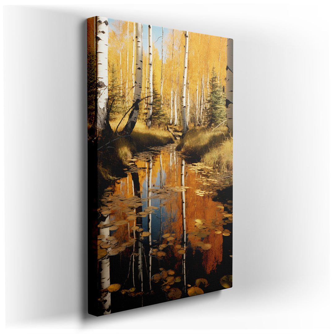 canvas print on wrapped canvas for wall decor – Imagine a wall art that captures the serene beauty of an aspen forest in the full embrace of autumn. This artwork, with...