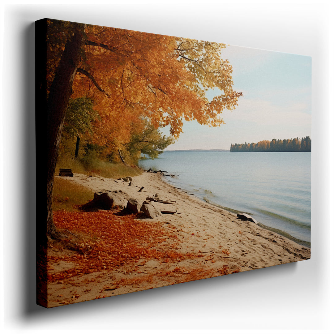 canvas print on wrapped canvas for wall decor – This exquisite wall art captures the essence of autumn in a way that is both breathtaking and serene. As you gaze upon i...