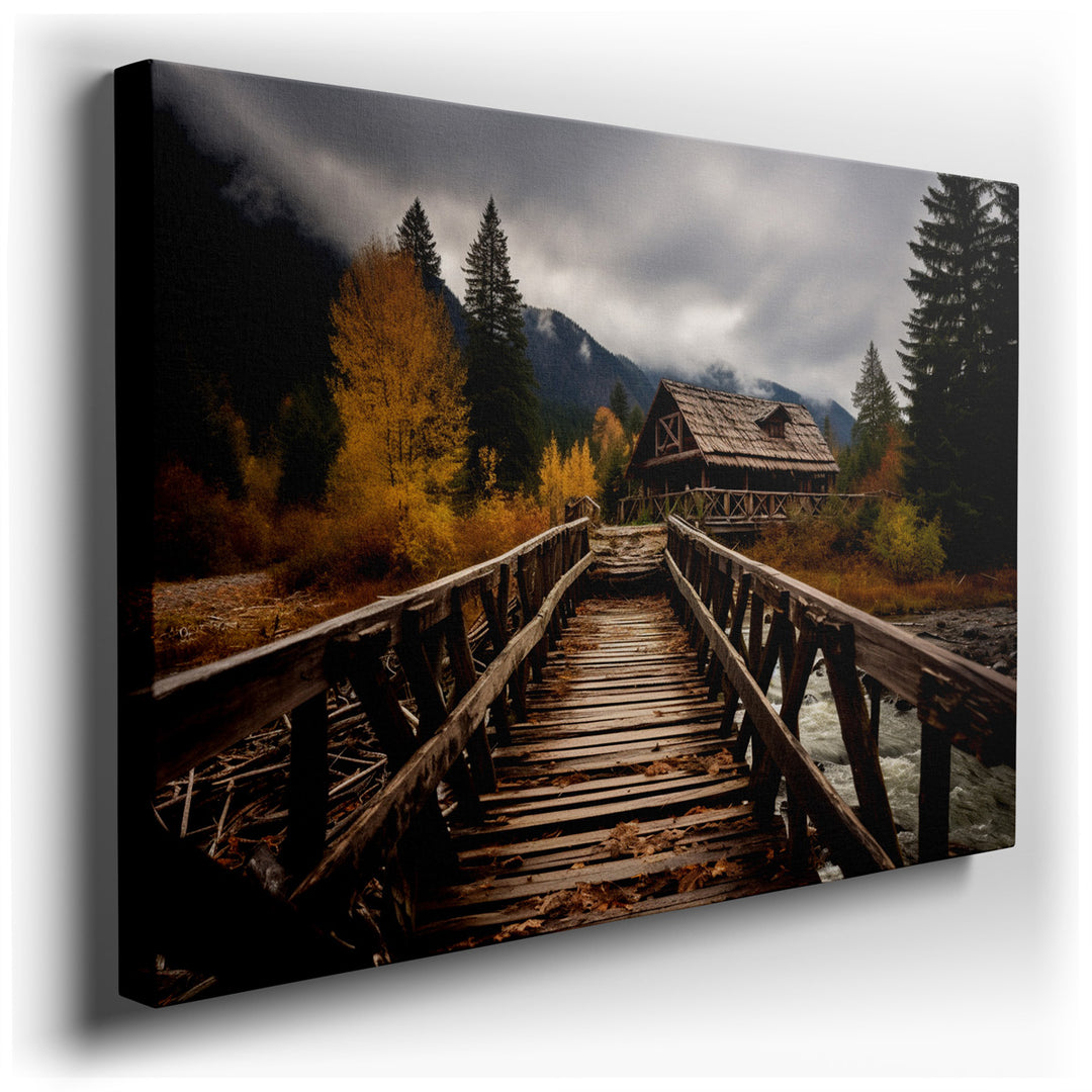 canvas print on wrapped canvas for wall decor – This enchanting wall art captures the essence of a serene autumnal landscape, inviting viewers into a world where nature...
