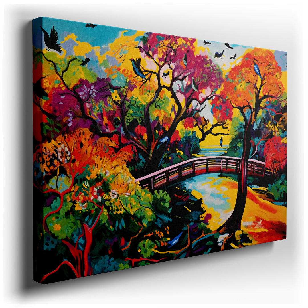 canvas print on wrapped canvas for wall decor – This wall art is a captivating portrayal of an autumnal landscape, rich in vibrant hues and intricate details that draw...
