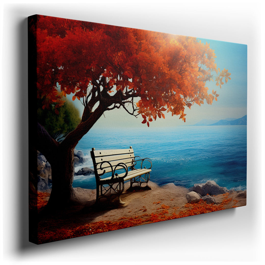 canvas print on wrapped canvas for wall decor – This wall art, a masterful depiction of autumn's splendor, captures the essence of the season in a way that both invigor...