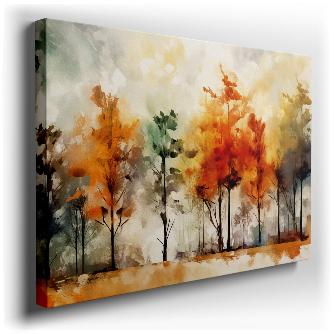 canvas print on wrapped canvas for wall decor – This exquisite wall art captures the essence of autumn in a breathtaking display of nature's seasonal palette. As you ga...