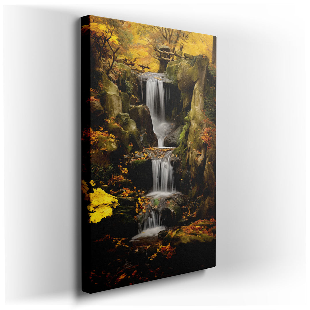 canvas print on wrapped canvas for wall decor – This enchanting wall art captures the essence of autumn in a breathtakingly vivid manner, making it a perfect addition t...