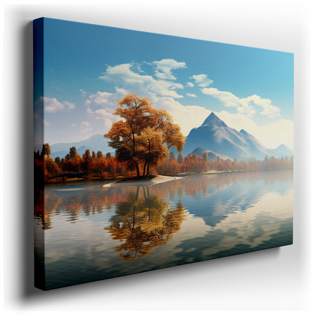 canvas print on wrapped canvas for wall decor – Imagine a wall art that captures the essence of a perfect autumn day, where the air is crisp and the light casts a golde...