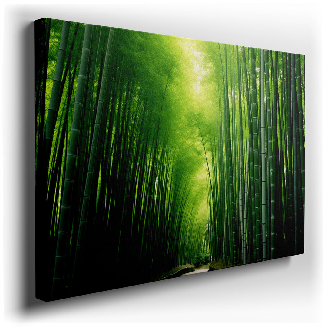 canvas print on wrapped canvas for wall decor – Imagine a wall art that captures the essence of tranquility and natural beauty—a serene view of a bamboo grove, complete...
