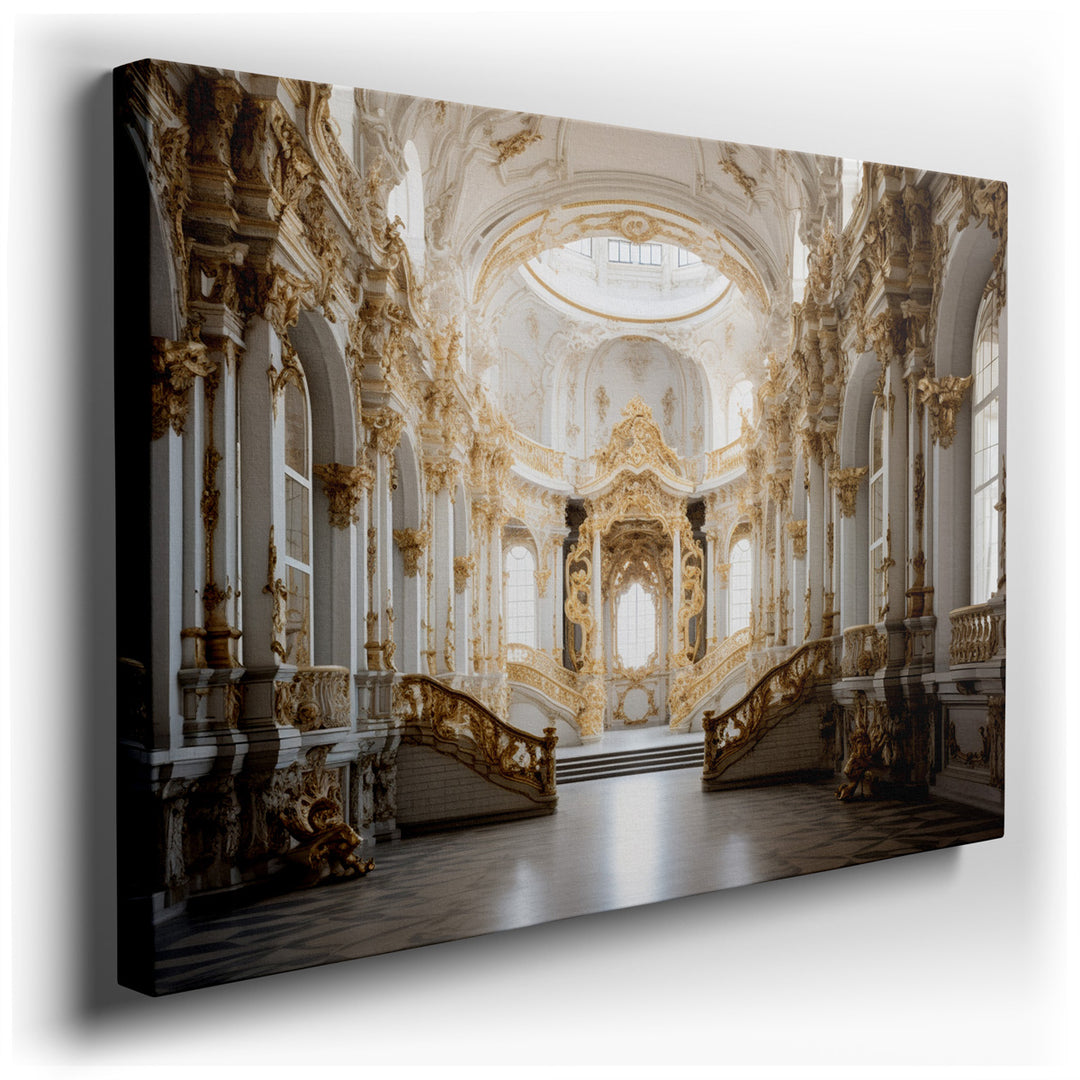 canvas print on wrapped canvas for wall decor – Imagine a wall art that encapsulates the essence of baroque splendor, designed to be the centerpiece of an elegantly app...