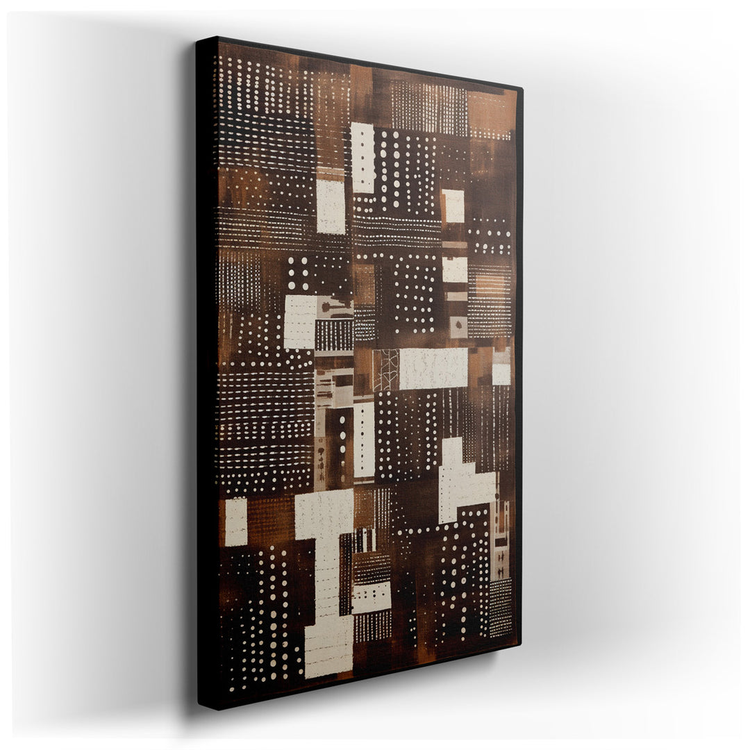 canvas print on wrapped canvas for wall decor – This captivating wall art is a masterful composition that combines a variety of patterns in a palette dominated by rich...