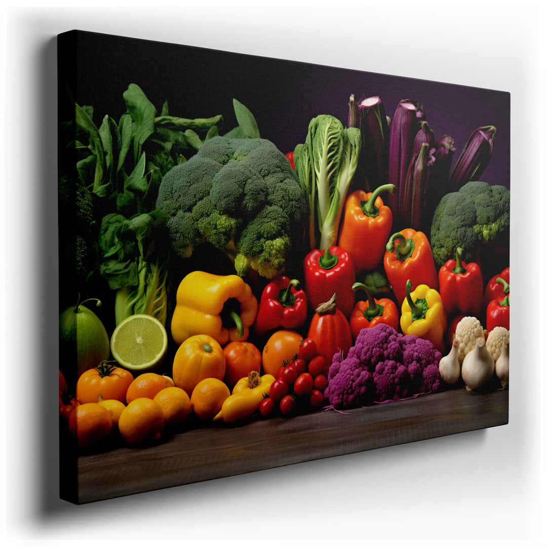 canvas print on wrapped canvas for wall decor – This wall art is a stunning visual feast that captures the essence of a vibrant, healthy lifestyle through its depiction...