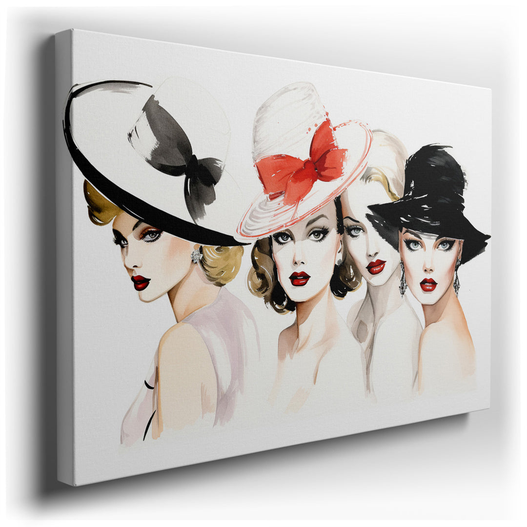 canvas print on wrapped canvas for wall decor – This enchanting wall art captures the essence of timeless elegance and the sophistication of vintage fashion through the...