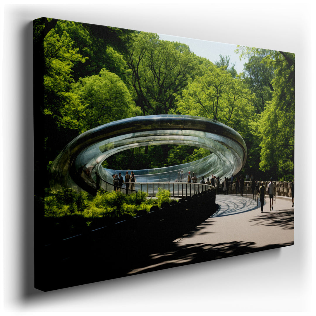 canvas print on wrapped canvas for wall decor – Imagine a wall art that captures the essence of a harmonious blend between nature and urban innovation, a piece that not...