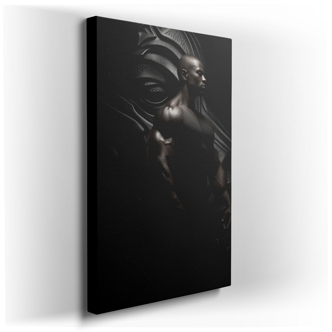 canvas print on wrapped canvas for wall decor – This evocative wall art captures the essence of human strength and emotional depth through its masterful depiction of a...