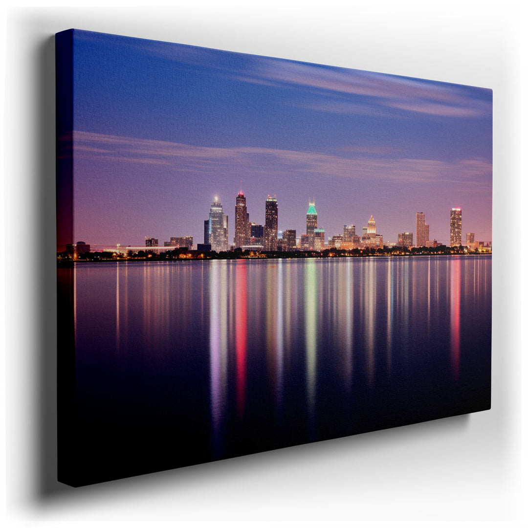 canvas print on wrapped canvas for wall decor – This wall art, a masterful depiction of the Cleveland skyline at dawn, offers a visual narrative that is both inspiring...